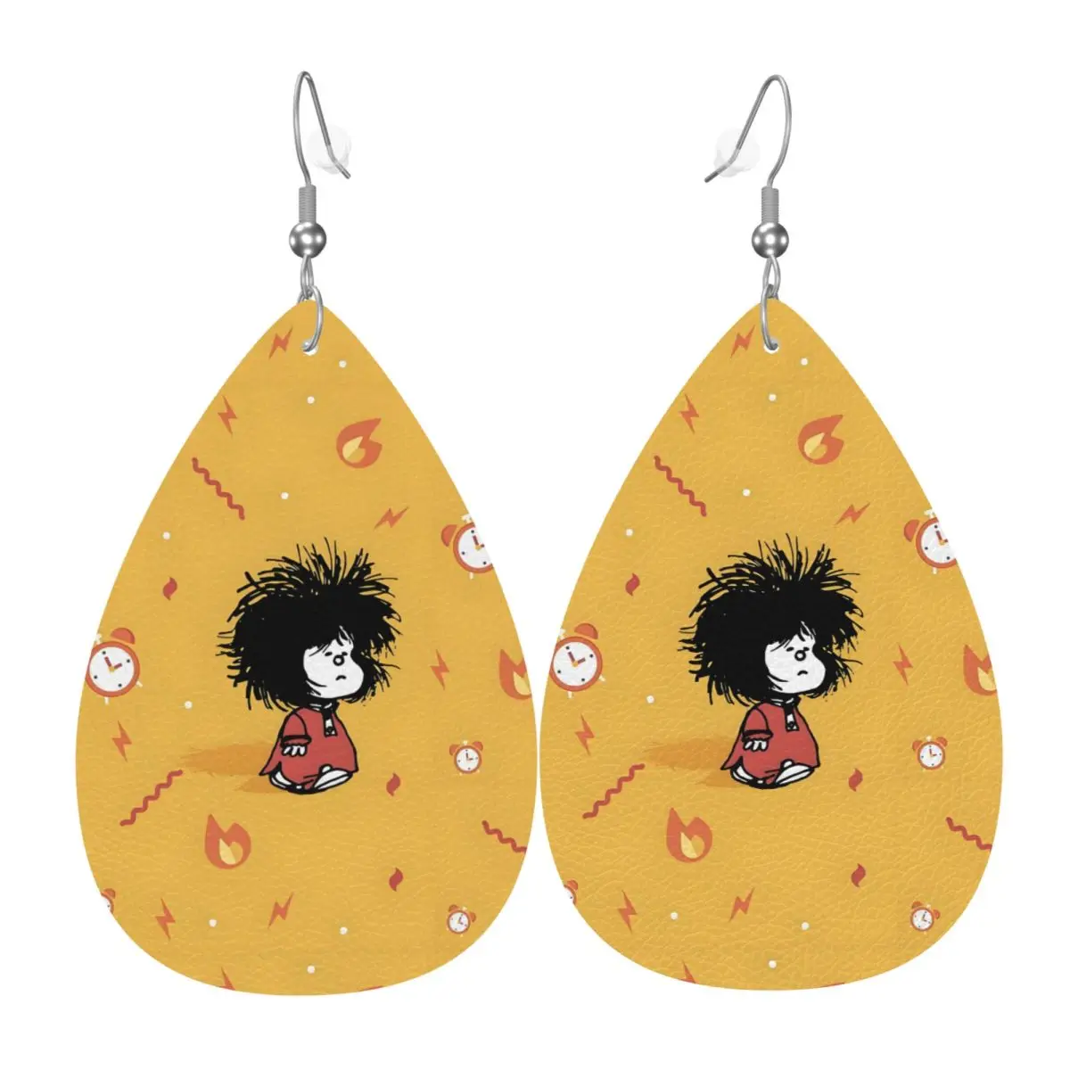 

Пользовательские аниме Mafalda висячие серьги кожаные серьги для женщин модные мультфильм Quino манга для вечеринки