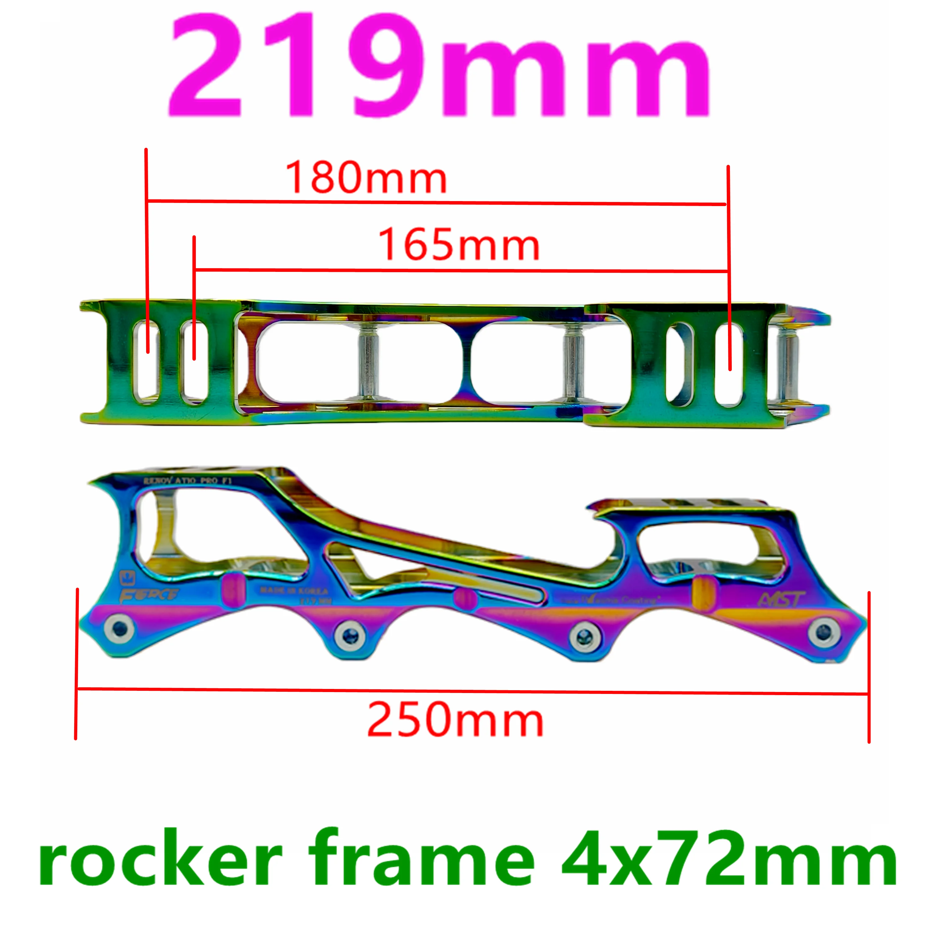 Rama rolkarska typu rocker, rozstaw osi 219mm, 4x72mm, 231mm, 239mm, 243mm — zdjęcie 6