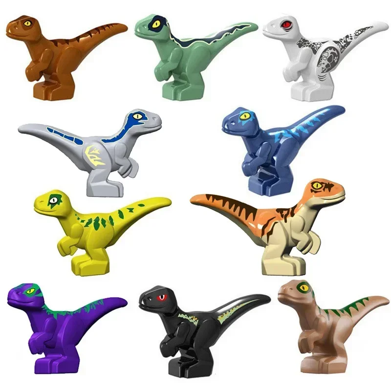 

Dinosaur World Chase Tyrannosaurus Rex Spinosaurus StegosaurusColor Baby Building Blocks Accessories Toys for children DIY gift