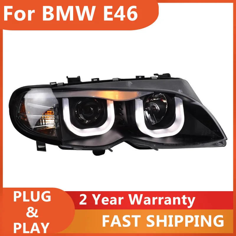 

KOWELL Car Styling for BMW E46 Headlights 2001-2004 E46 Head Light 318 320 325 330 DRL Turn Signal Low High Beam Projector Lens