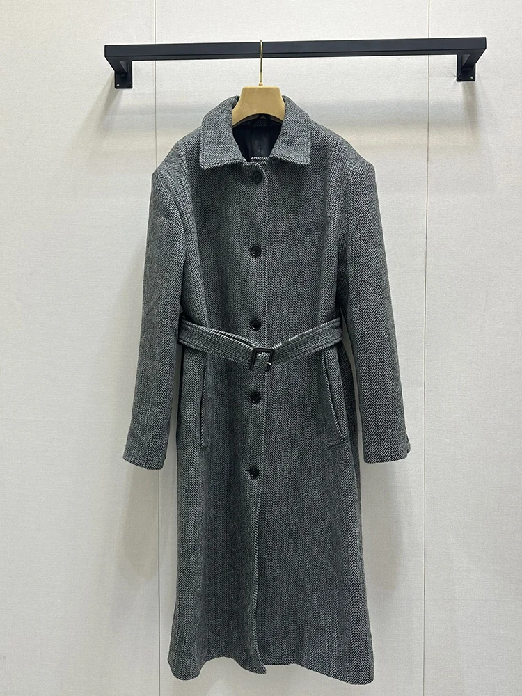 

SVORYXIU 2025 New Style Autumn Fashion Grey Daily Casual Coat Women's Turn-down Collar Loose Vintage Coat