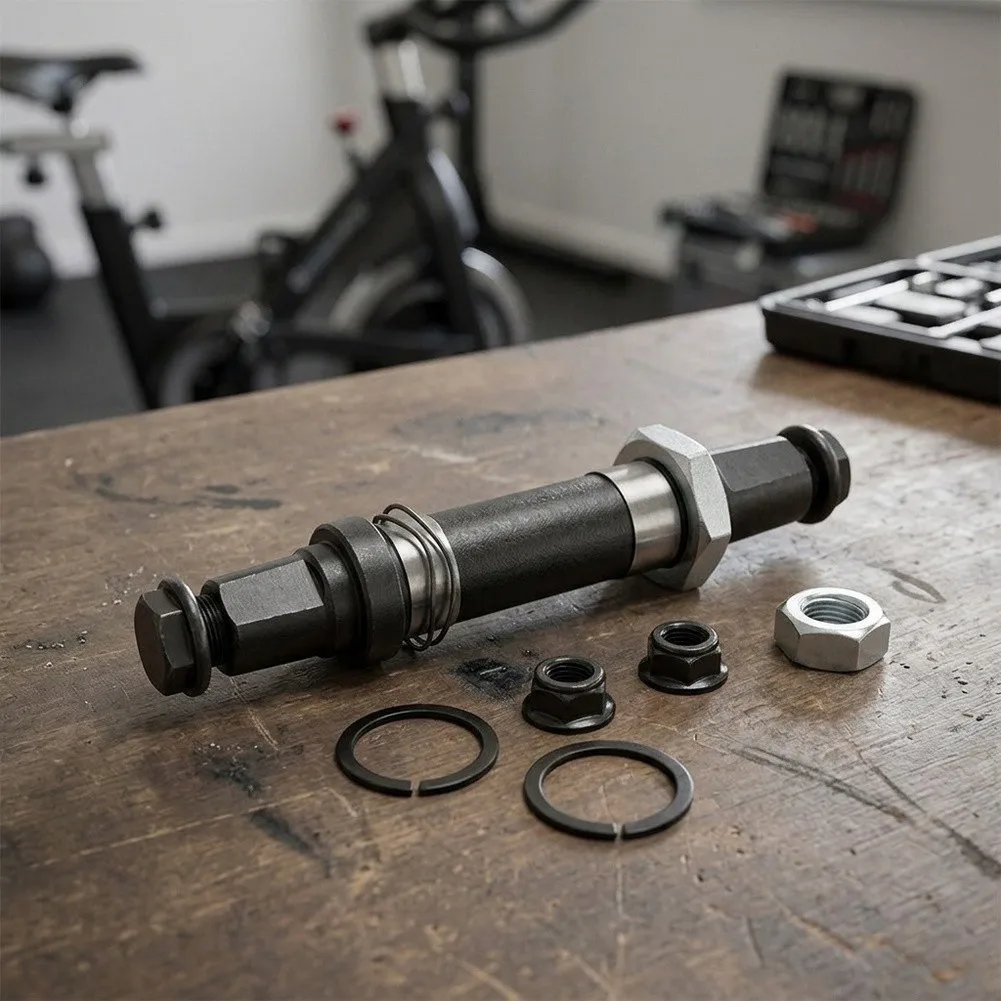 Indoor Cycling Bottom Bracket Kit with Precision-Machined Metal Spindle and Integrated Sealing to Reduce Internal Wear Over Time