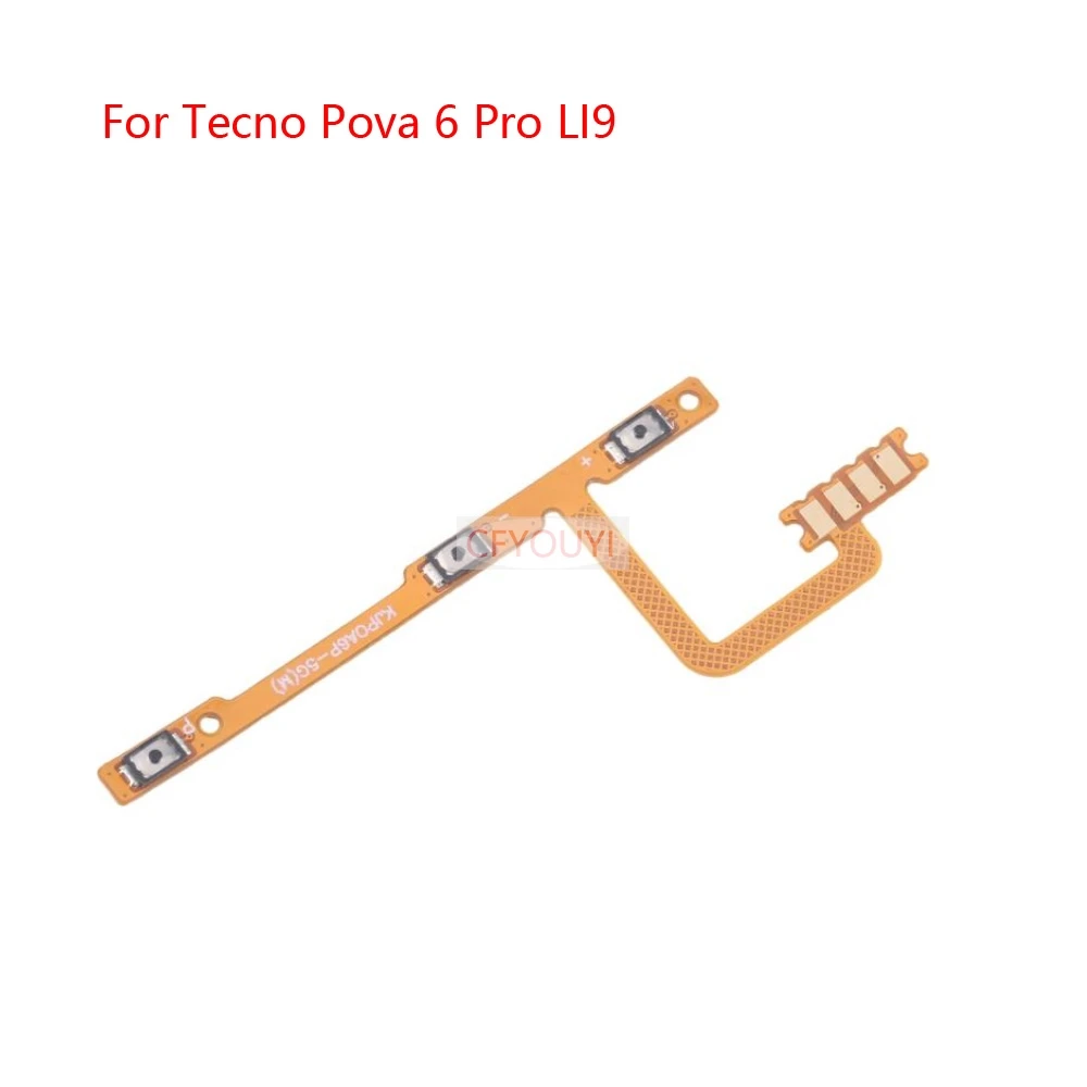 1-10PCS For Tecno Pova 6 Pro LI9 Power ON OFF Button & Volume Button Flex Cable Replacement Part