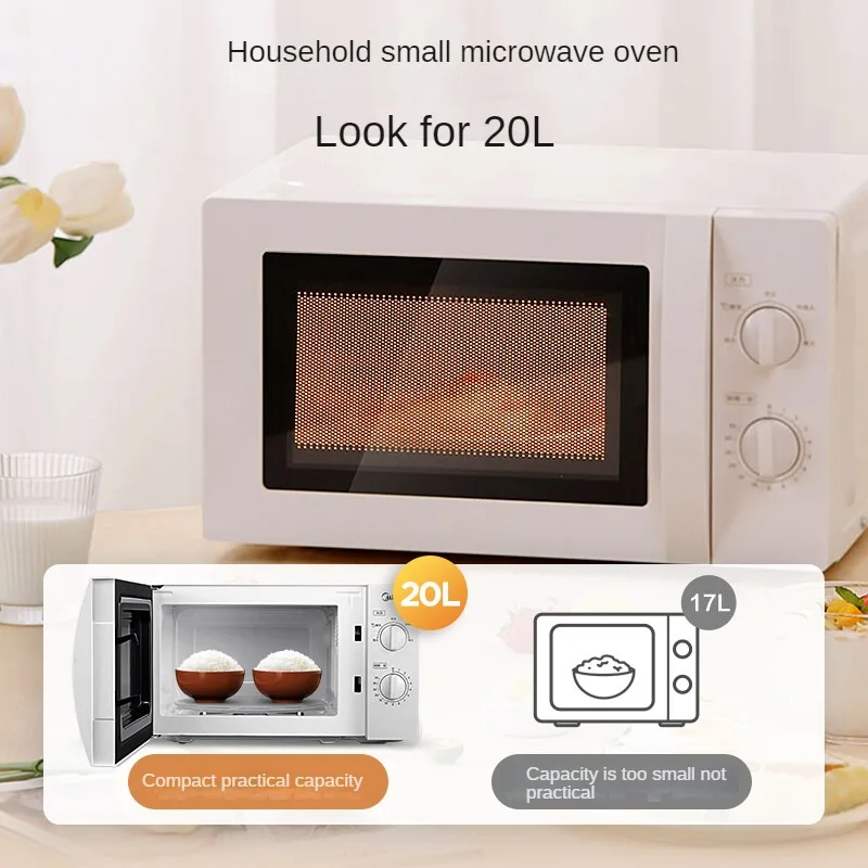 220V 20L Electric Mechanical Mini Microwave Oven Multi-function Turntable and Bacteria Killing Function for Home Use