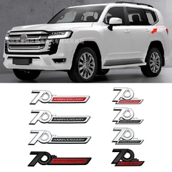 3D 70th Anniversary Badge Car Fender Decal Stickers For Land Cruiser LC200 Rear Trunk Decorative Emblem Badge Auto Accessories