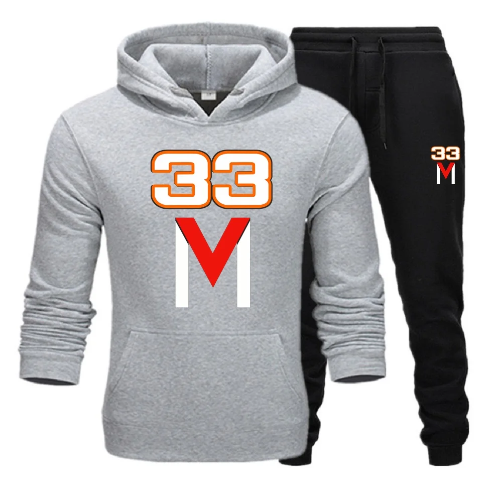 Men 2Pcs Sets Fleece Hoodies And Sweat Pants Set M33 Maxs Car F1 33M Car Track Suit Sportswear Unisex Ensemble Homme S-XXXL