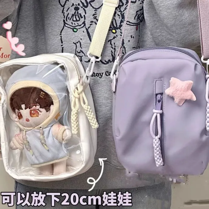 Solid Color Kawaii Itabag Zipper Bag Crossbody Bags Transparent Bags Small Item