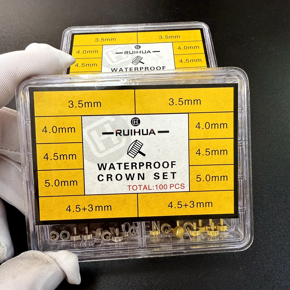 Professional Watch Crown Part Replacement Assorted Gold Silver Stainless Steel Watch Accessory Repair Tool Kit For Watchmakers