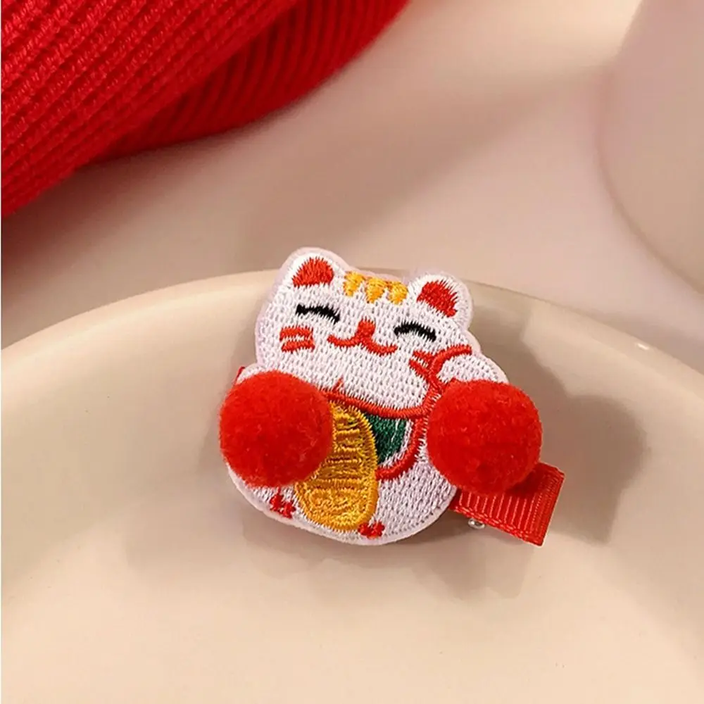 Mascot Dragon Children Red Hairpin Lion Dance Cloth Ancient Style Hairpin Baby Headwear Embroidery Hanfu Hair Sticks Girls