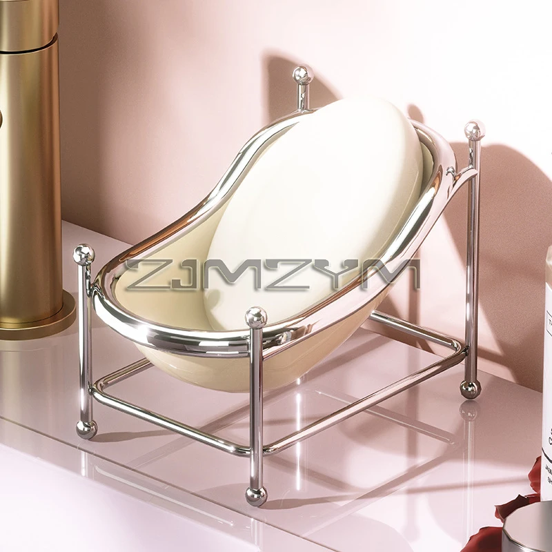 

Creative Soap Box Easy To Wash Bathtub-shaped No-punch Soap Box Self Draining Drain Soap Rack
