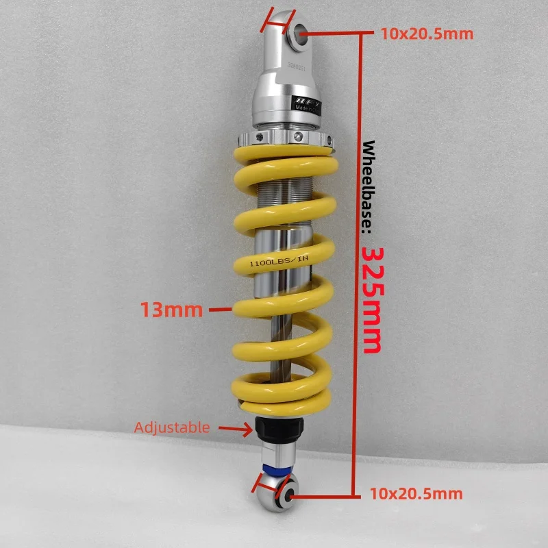 調整可能なベネリ用ショックアブソーバー,13mmスプリング,325mm, 345mm, 365mm,500mm,leoncino 302,bn 302,900 s,benelli 502,sei,trk,,502x