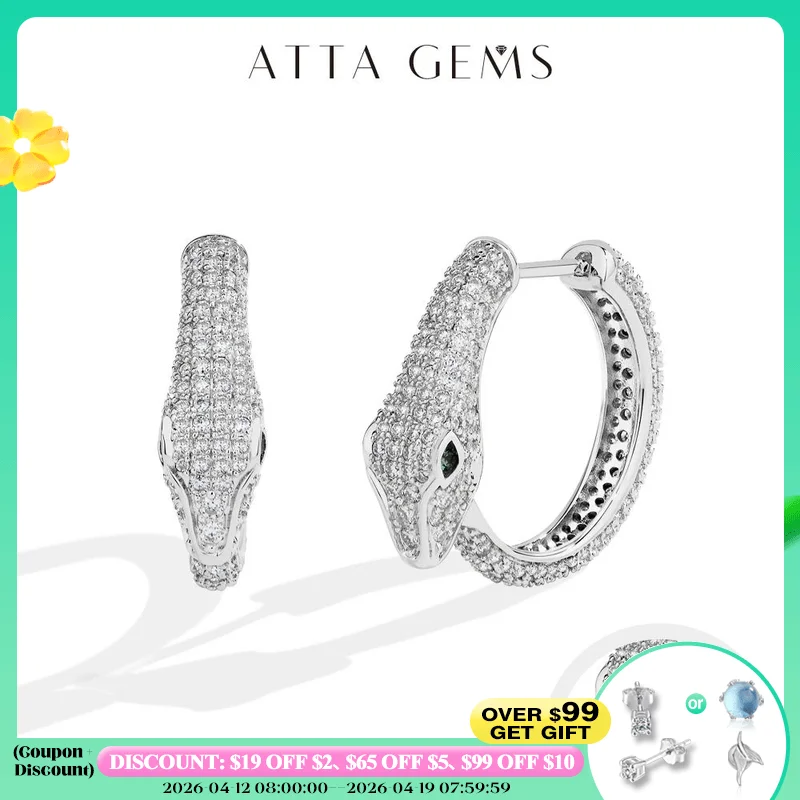 

КРЕПЛЕНИЯ Подлинные серьги в форме змеи из серебра 925 пробы с муассанитом D-цвета VVS1. Идеально подходят для помолвки и свадьбы.