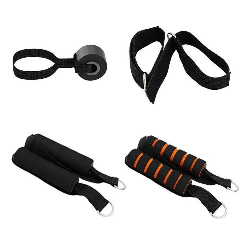 Pull Rope Exercise Resistance Bands Handle D-Ring Ankle Anchor Strap Home Gym Stretching Exercise Set Fitness Accessories