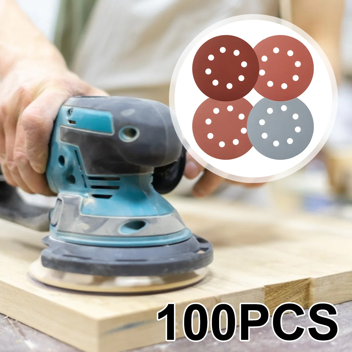 100/300Pcs Round Sanding Discs Pads 6 Inch Sandpaper Set Round Pad Sandpaper Wood Polishing Grinding Sheet Abrasive Tool