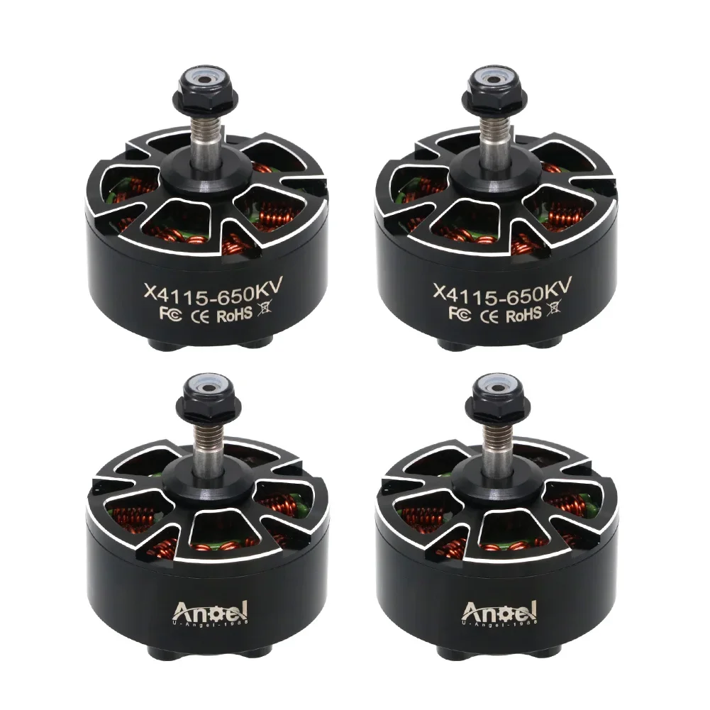 Four Uangel 4115 Motors, X4115 400Kv 650Kv, 3 8S Brushless Compatible, For 13 15 16Inch Propeller