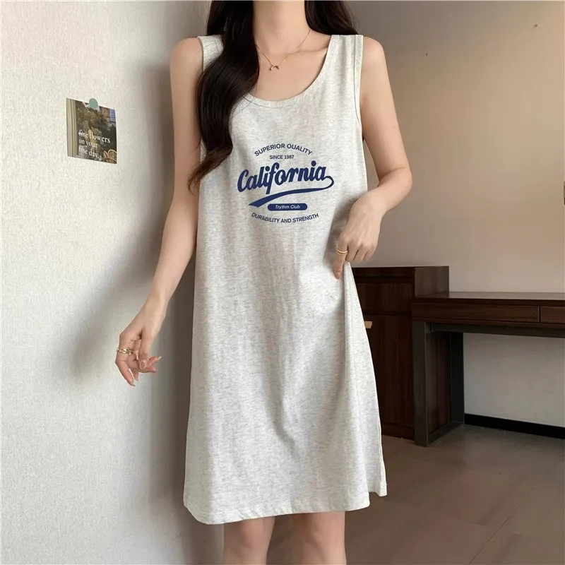 

Comfy Letter Print Sleeveless Dress - Casual & Versatile, The Ultimate Viral Loungewear for Summer & All Seasons