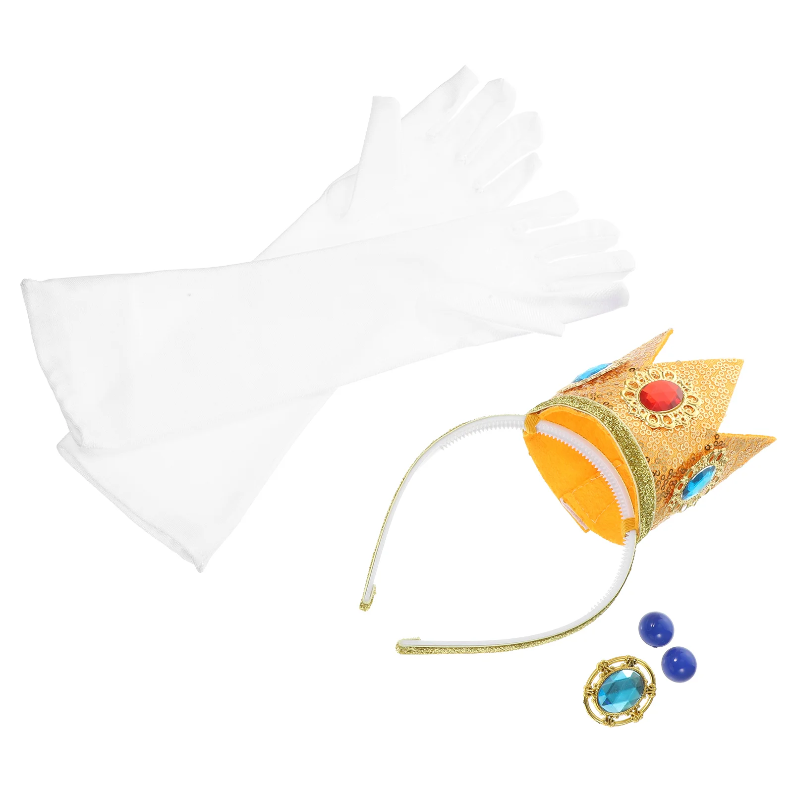 Set cosplay di fasce per capelli con corona da principessa Costume da donna Accessori per adulti Forniture di stoffa Orecchini fai da te per ragazze