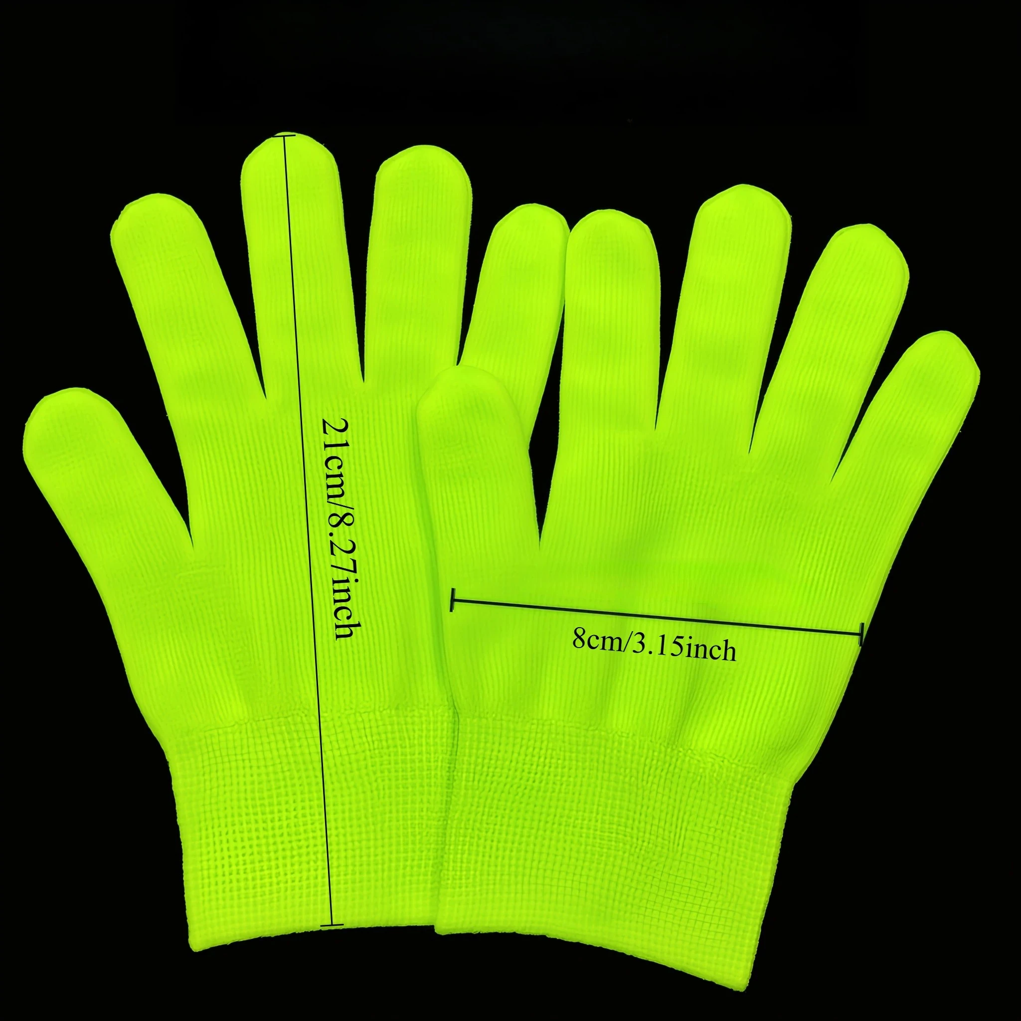 5Pairs Unisex Luminous Fluorescent Gloves- Breathable, Stretchy, Windproof, Ideal for Running, Bar Atmosphere, and Nighttime Use