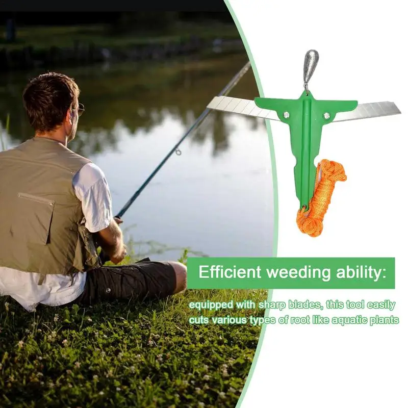 Fishing Anchor Knife For Weeding Fishing Weeding Tools Aquatic Grass Cutter Multipurpose Collapsible Aquatic Plants Remover Tool