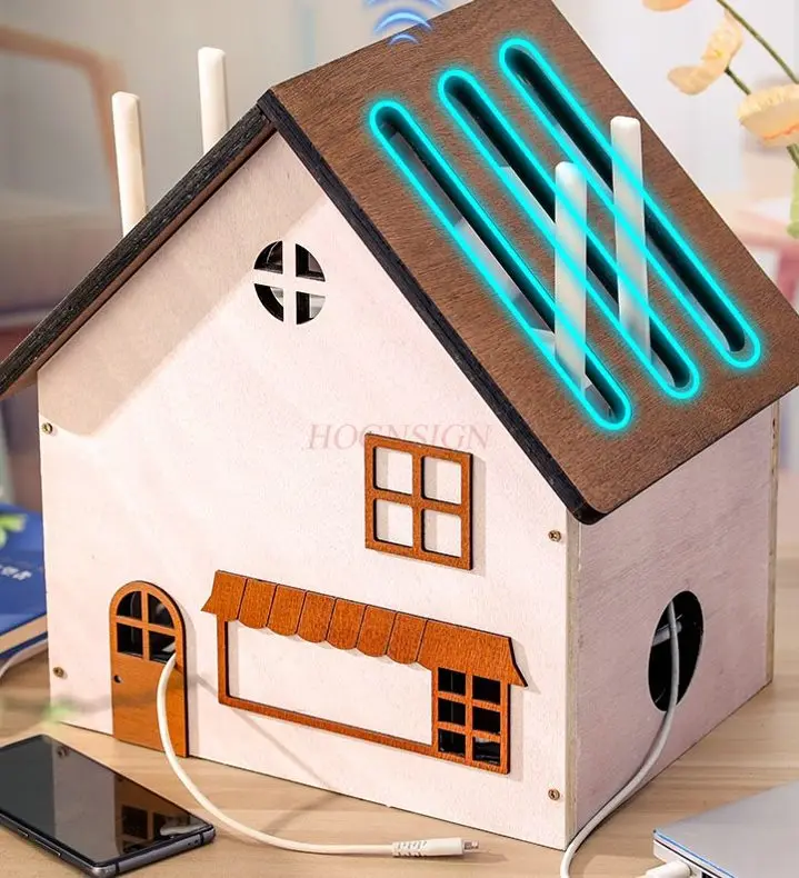 1pcs Creative cable organizer, desktop wire socket storage box, sorting and inserting wooden wire collection box