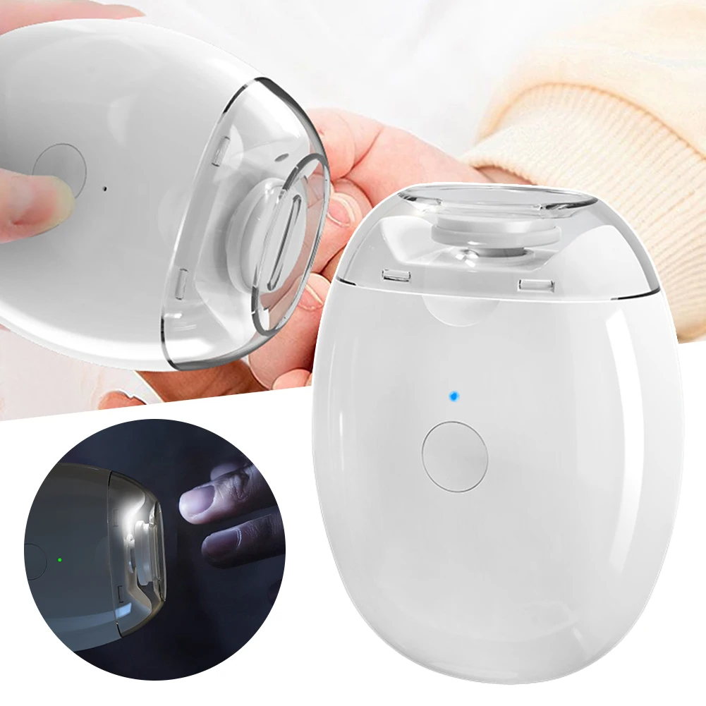 

2 IN 1 Automatic Nail Grinder Electric Nail Trimmer Rechargeable Grinder Nail Tip Clipper Cutter with Light for Baby Kid Child