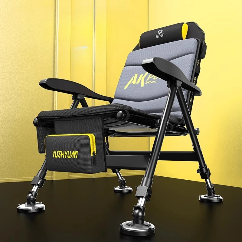 

Adjustable Height Aluminum Fishing Chair ， Professional Foldable Angler Seat with Backrest ，Non-Slip Legs for Wild Ice Fishing