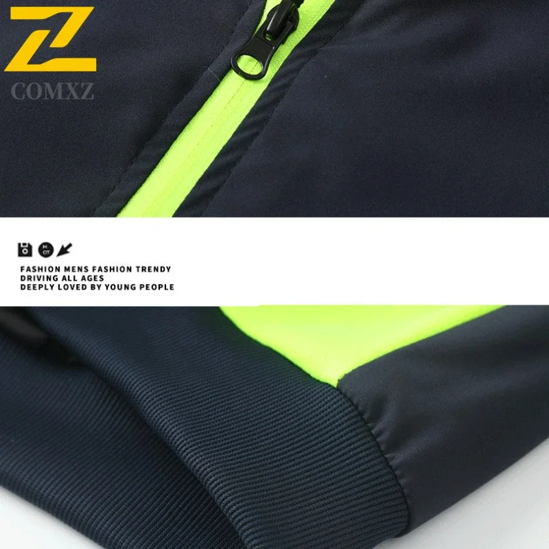 New Running Sports Jacket Men's Casual Contrast Breathable Jackets Autumn Camping Mountain Climbing Sportswear stand collar Coat
