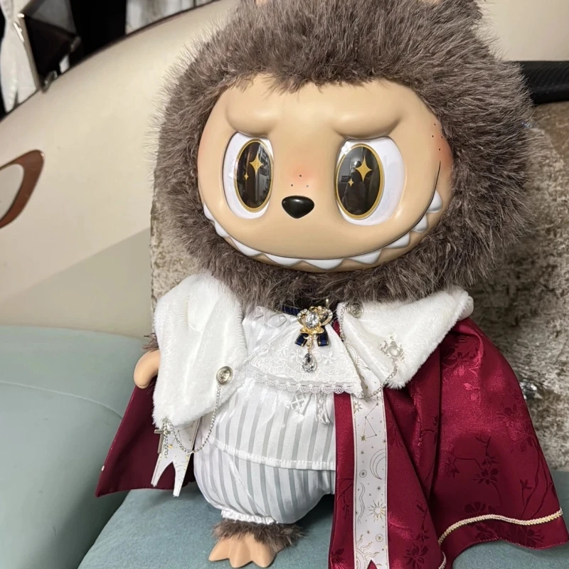 

In Stock Zimomo the Leader Angel in Clouds Vinyl Doll LABUBU Cloth Dolls Clothes 58cm King'S Cloak Diamond Set Overalls Kid Gift