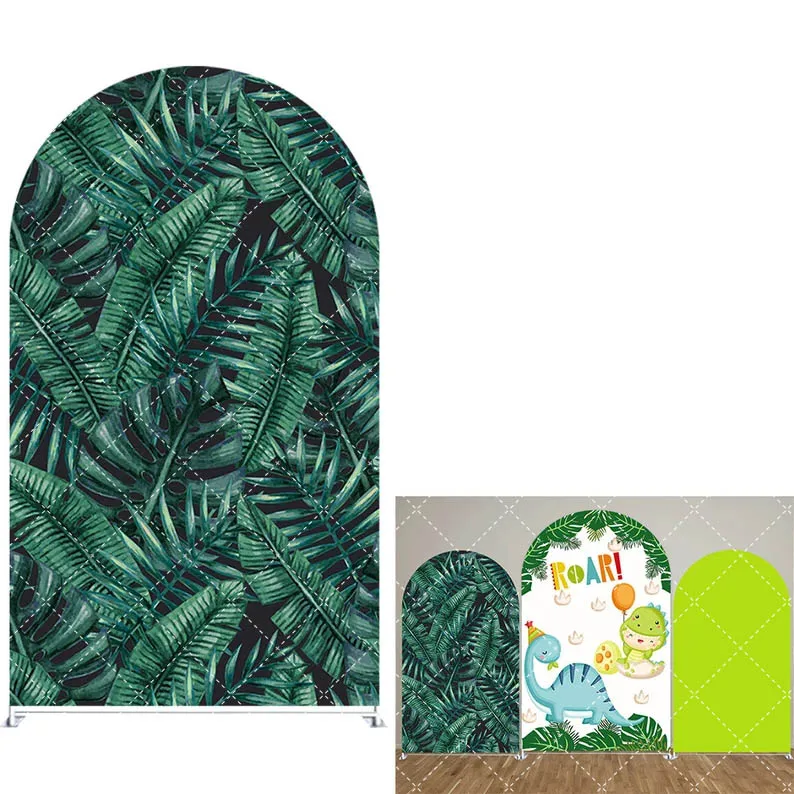 Mehofond Safari Jungle Dinosaur Arch Covers Boy Birthday Party Arched Backdrop Wild One Roar Baby Shower Cake Table Decor Props