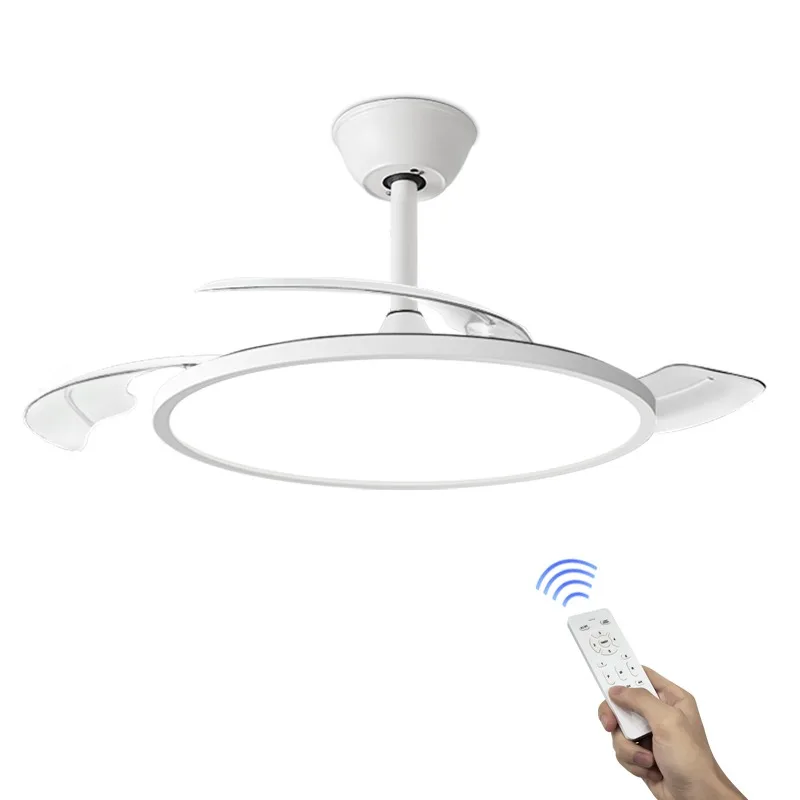 New Ultra-thin Intelligent Remote Control Ventilation Technology 6 Wind Speed 3 Color Light Emitting Diode Ceiling Fan
