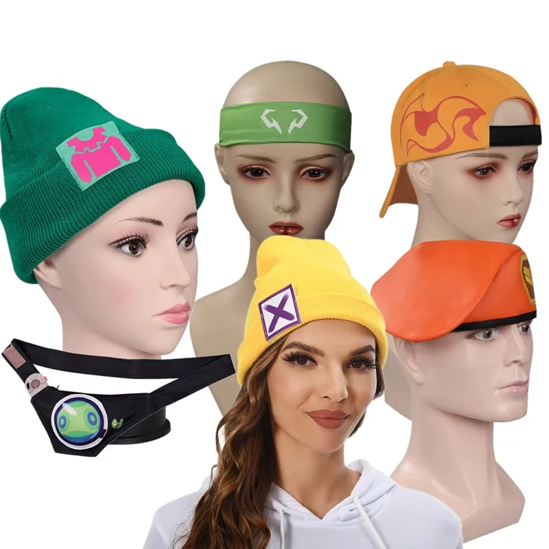 

Valorant Cosplay Hat Killjoy Raze Brimstone Cap GEKKO Chest Bag SKYE Headband Costume Accessories Berets Halloween Party Gifts