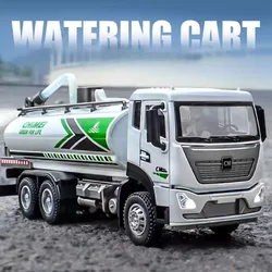 1/32 Scale Urban Green Maintenance Car Toy Model Alloy Body Rubber Tires Water Spray Function Vehicle Models Collection Gift Boy