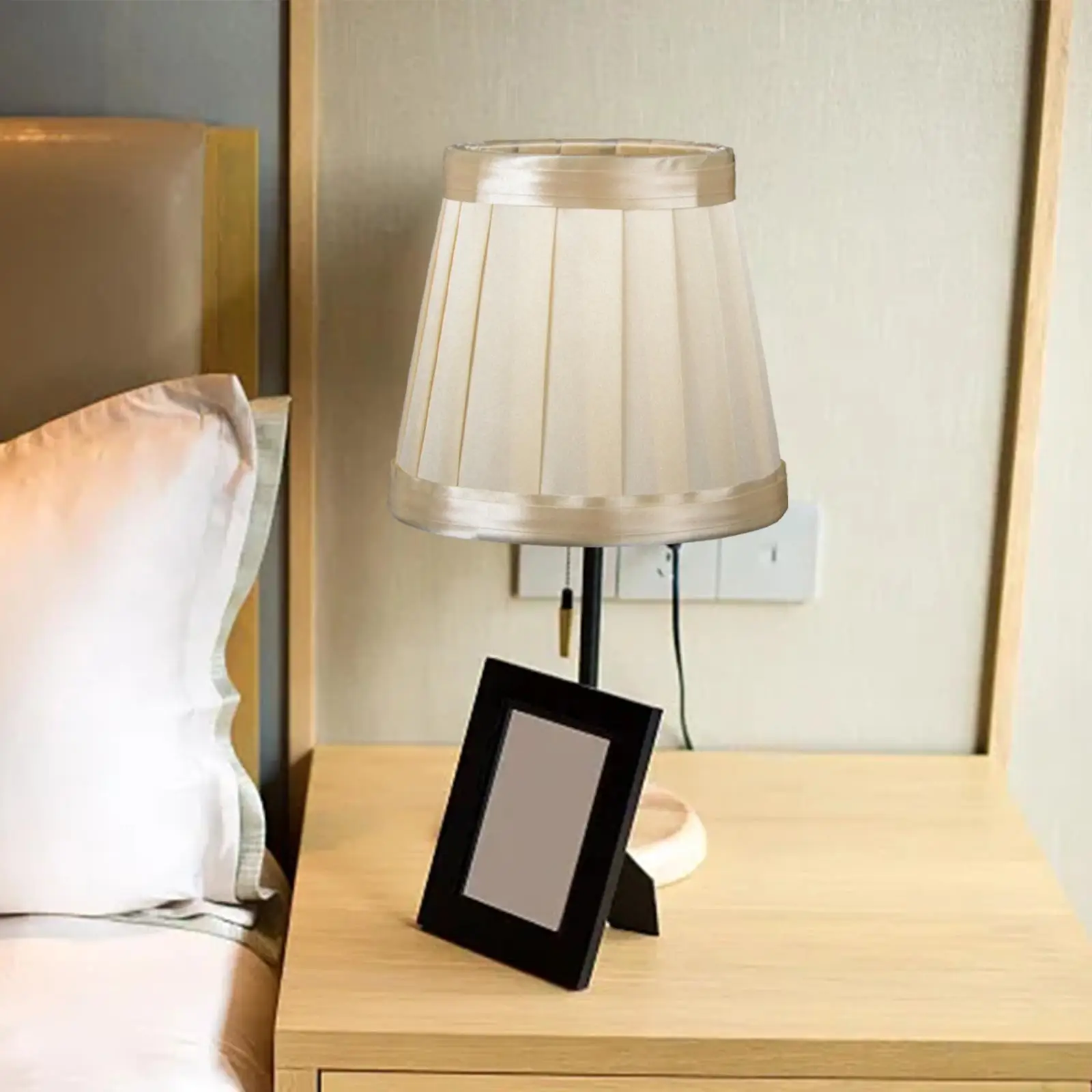 Table Lamp Shade Cover Replacement Cloth Lampshade Durable Elegant Convenient Assemble Versatile Pleated Designed for Bedroom