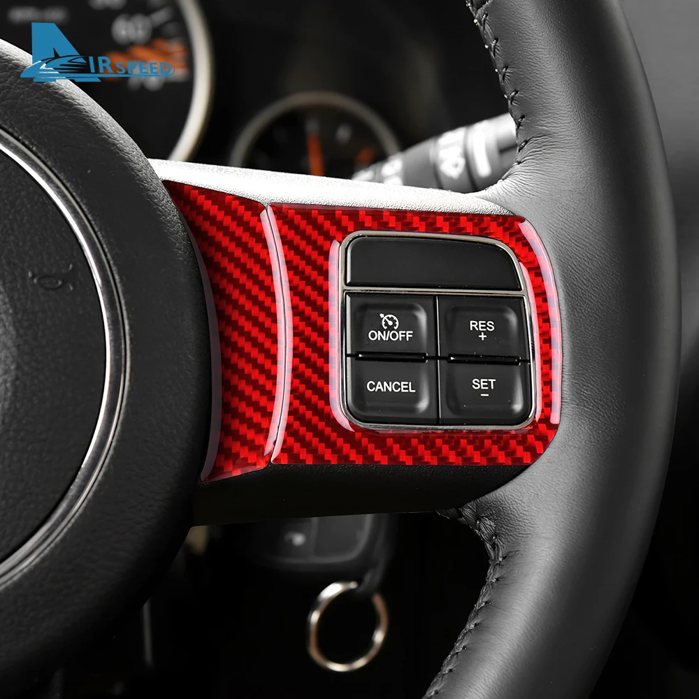 Real Soft Carbon Fiber Sticker For Jeep Wrangler JK JKU 2011 2012 2013 2014 2015 2016 2017 Car Steering Wheel Button Panel