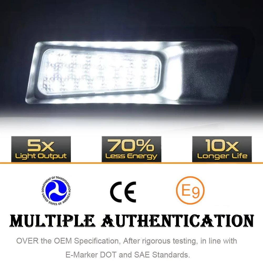 OEM الأبيض LED المصد الخلفي لوحة ترخيص ضوء ل دودج رام 1500 2019-2023 عكس عاكس علامة مصباح تحذير 6000K 68259697AC