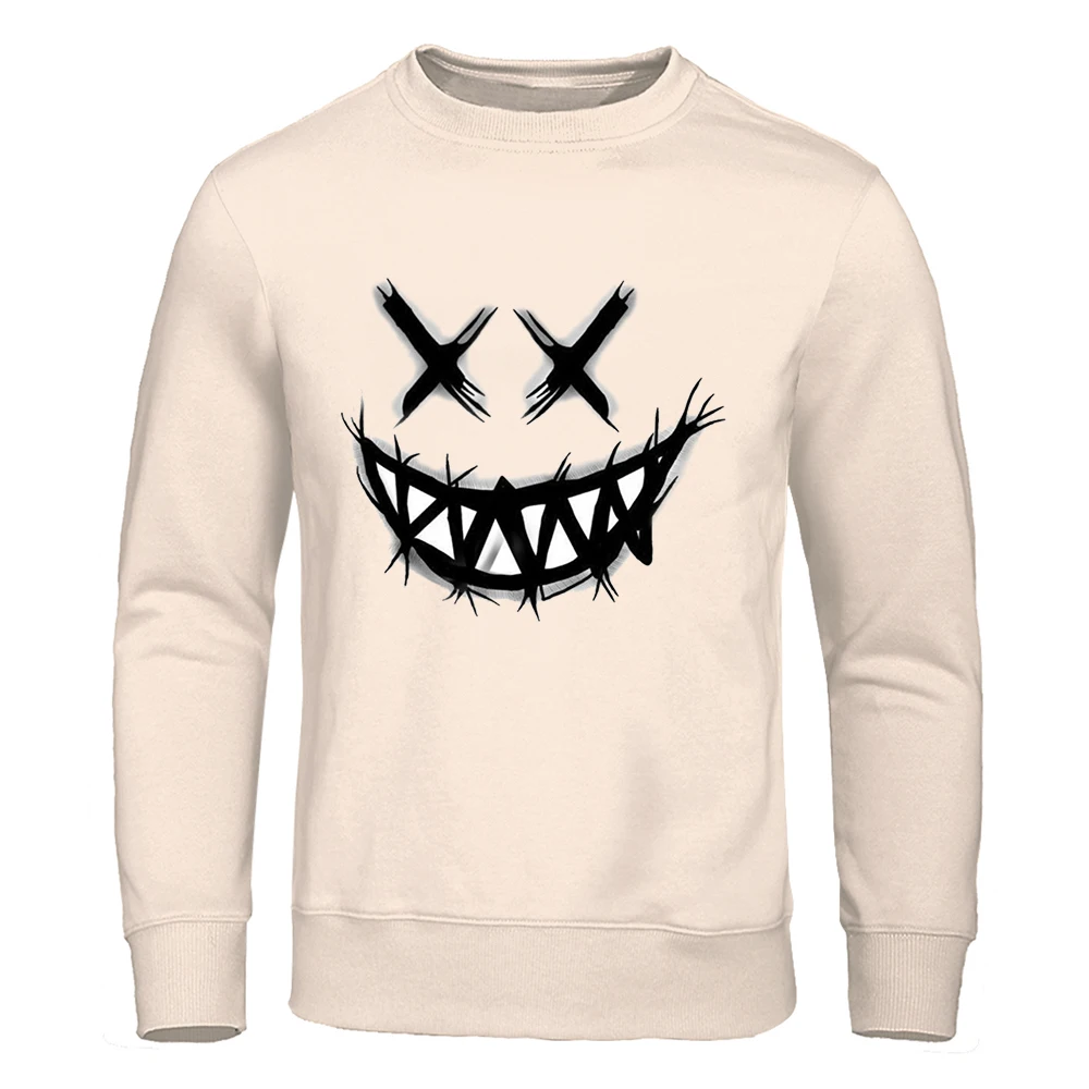 

Conspiracy Smile Printing Man Hoody Autumn Fleece Casual Sweatshirt Simple Big Size Hooded Fashion Warm Fleece Tops Women