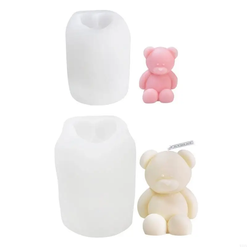 

Y9UA Silicone Bear Mold Soap Plaster Fondant Handmade Making Mould