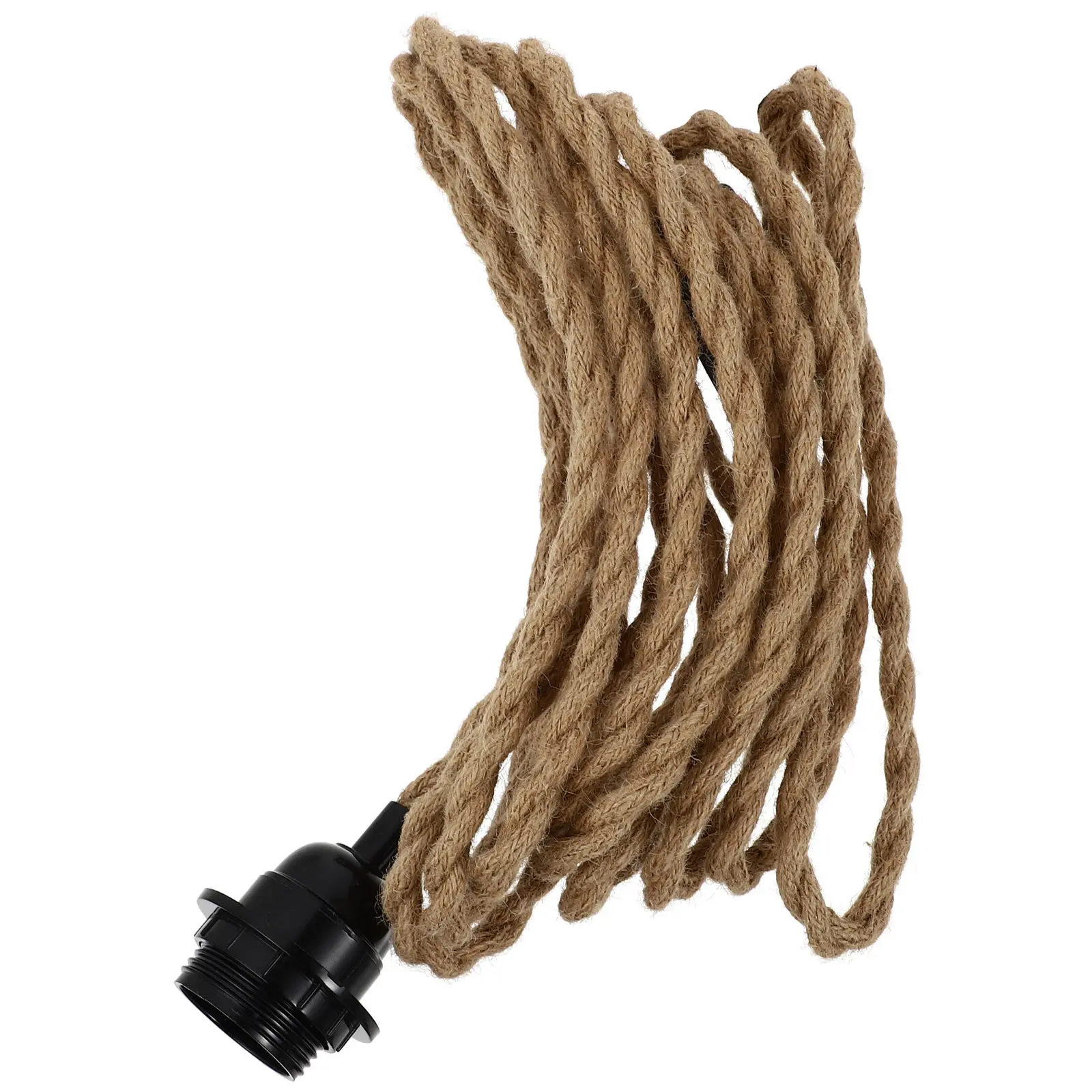 1Set Premium Hemp Rope Covered Electrical Cord DIY Retro Hanging Lamp Kit Vintage Industrial Decor Wire with Us Plug Fine