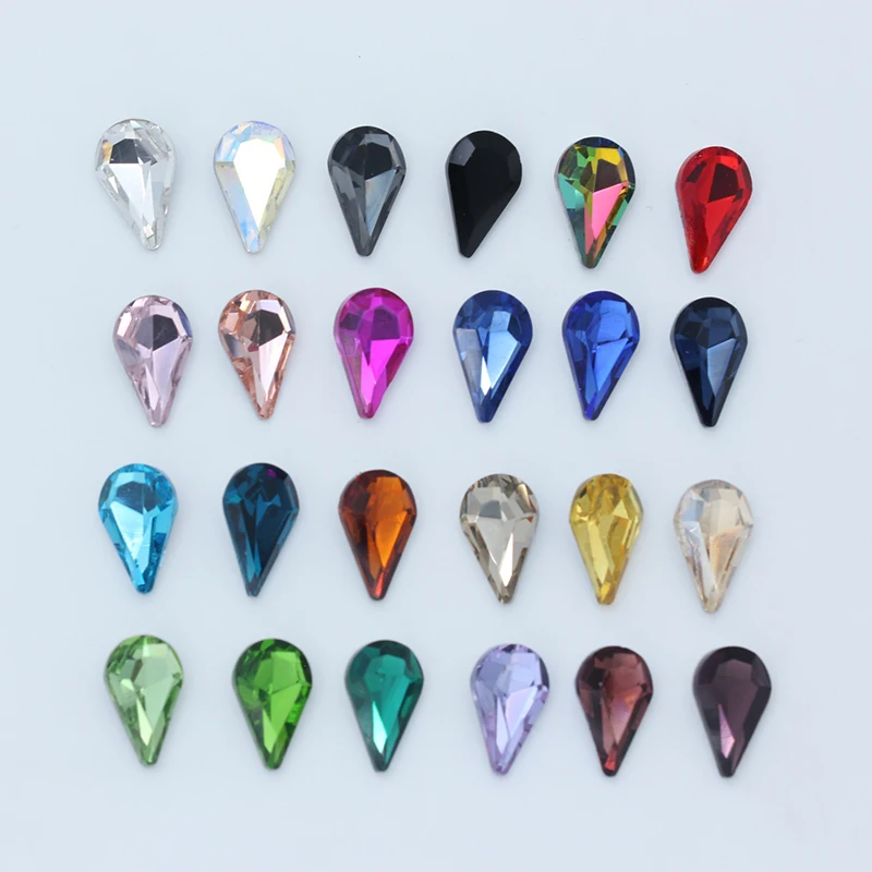 5-13mm All sizes 24-colors Crystal Water Drops Rhinestone Glass StonesPoint for Wedding Dress Jewelry Nail Arts DIY Decorations