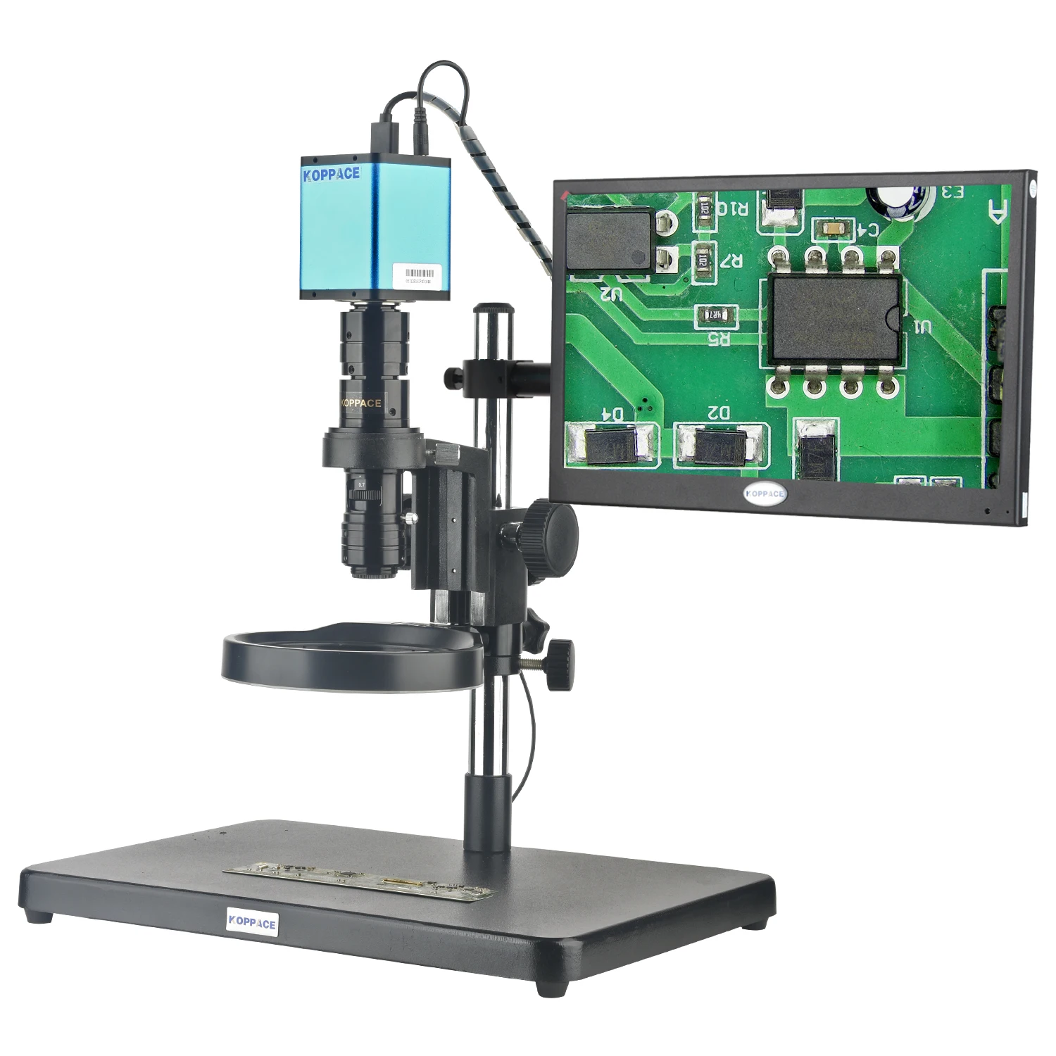 KOPPACE 8X-54X Auto Focus Electron Microscope 220mm Working Distance Zoom Lens