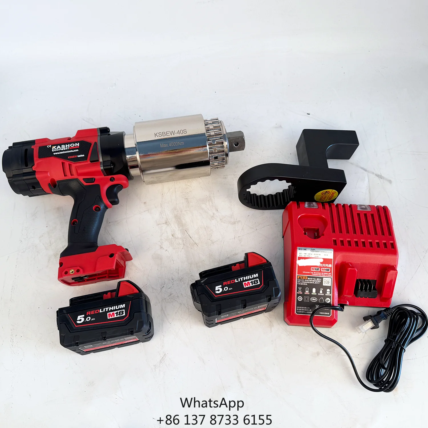 4000Nm Digital Display Battery Torque Wrench Power Wrench, High Torque Industrial Wrench, Wireless, Cordless Electric Wrench