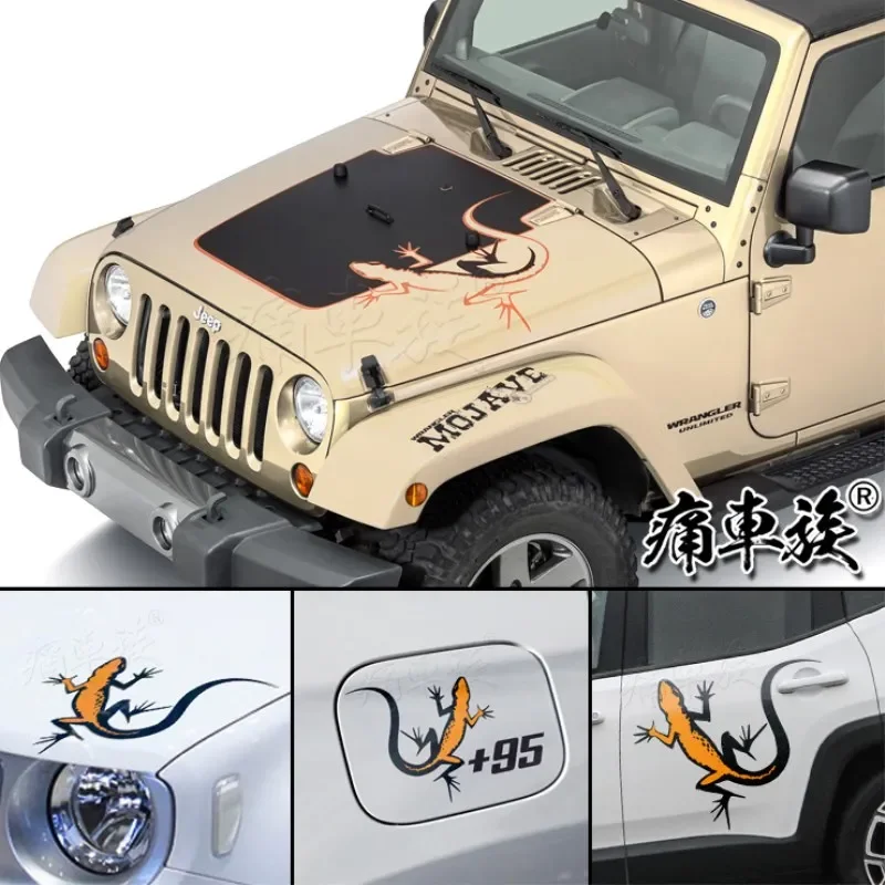 Car stickers FOR Jeep Wrangler body hood appearance gecko fashion decorative Vinyl Decal Film Accessories