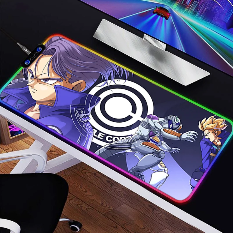 

LED RGB Mouse Pad Rubber HD Mousepad Dragon Ball Pattern Game Pad PC Accessories Desk Mat Non Slip Table Mat Office Keyboard Pad