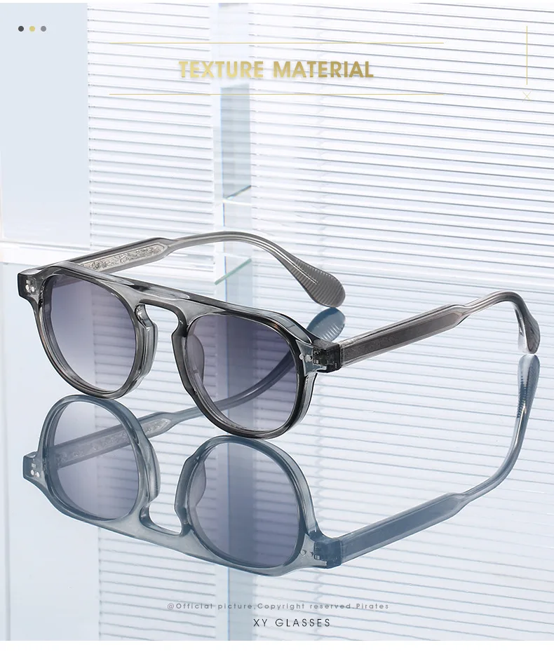 2026 Neue Runde Sonnenbrille mit Nieten-Detail – Acetatrahmen mit Nieten, Coole Streetstyle Ins Trendige Sonnenbrillen für Herren & Damen – Detail 2