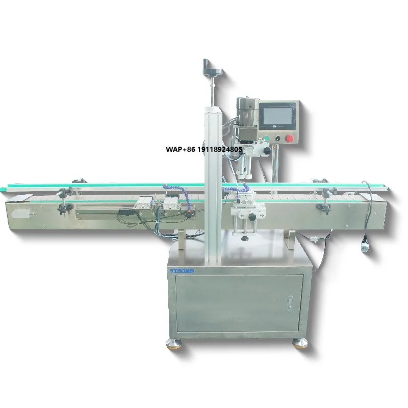 Fully Automated GlassBottle Cap MachineWith Conveyor Belt Essential Oil Bottle Cap Machine