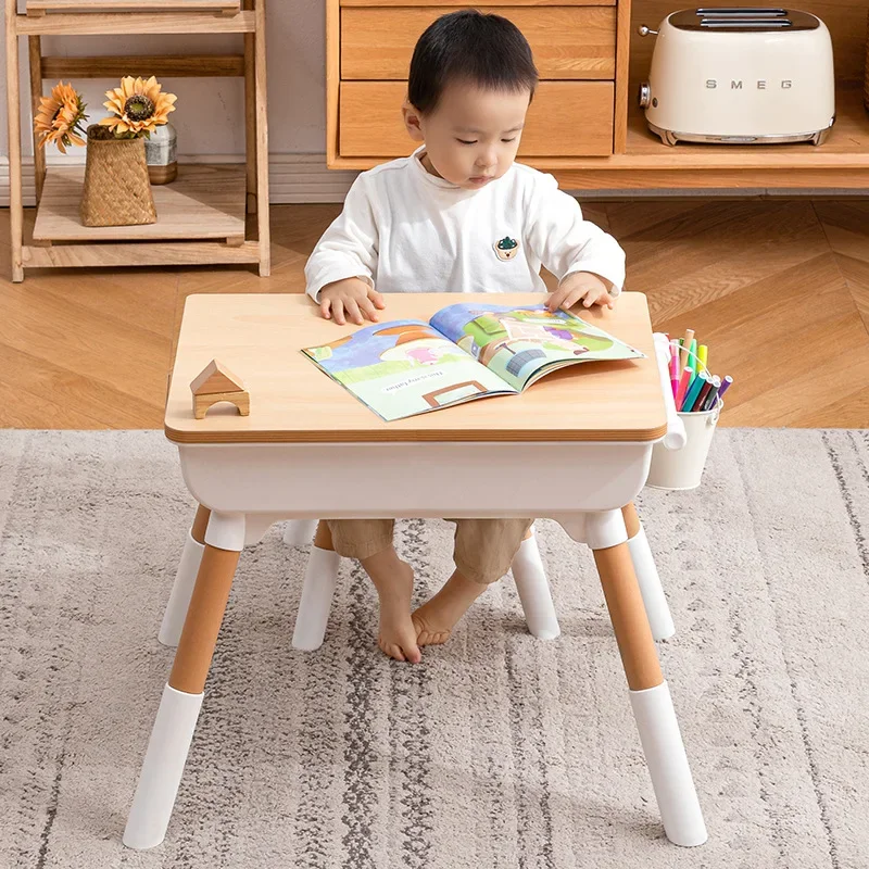 Children\'s table and chair set panel Kids furniture set lifting kids home work table kids study table wholesale hot new
