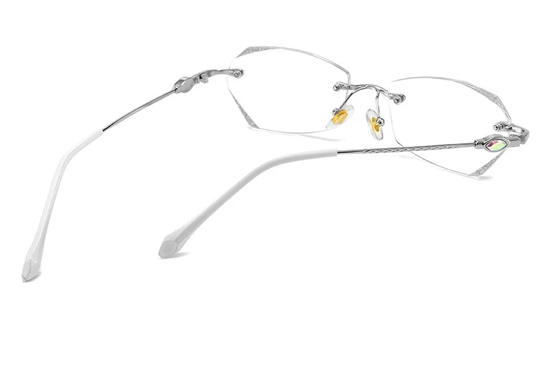 Neue Stil Feine Glitter Rahmenlose Rand-cut Lesebrille Anti-blau Licht Elegante Temperament frauen Lesebrille 189 – Detail 10
