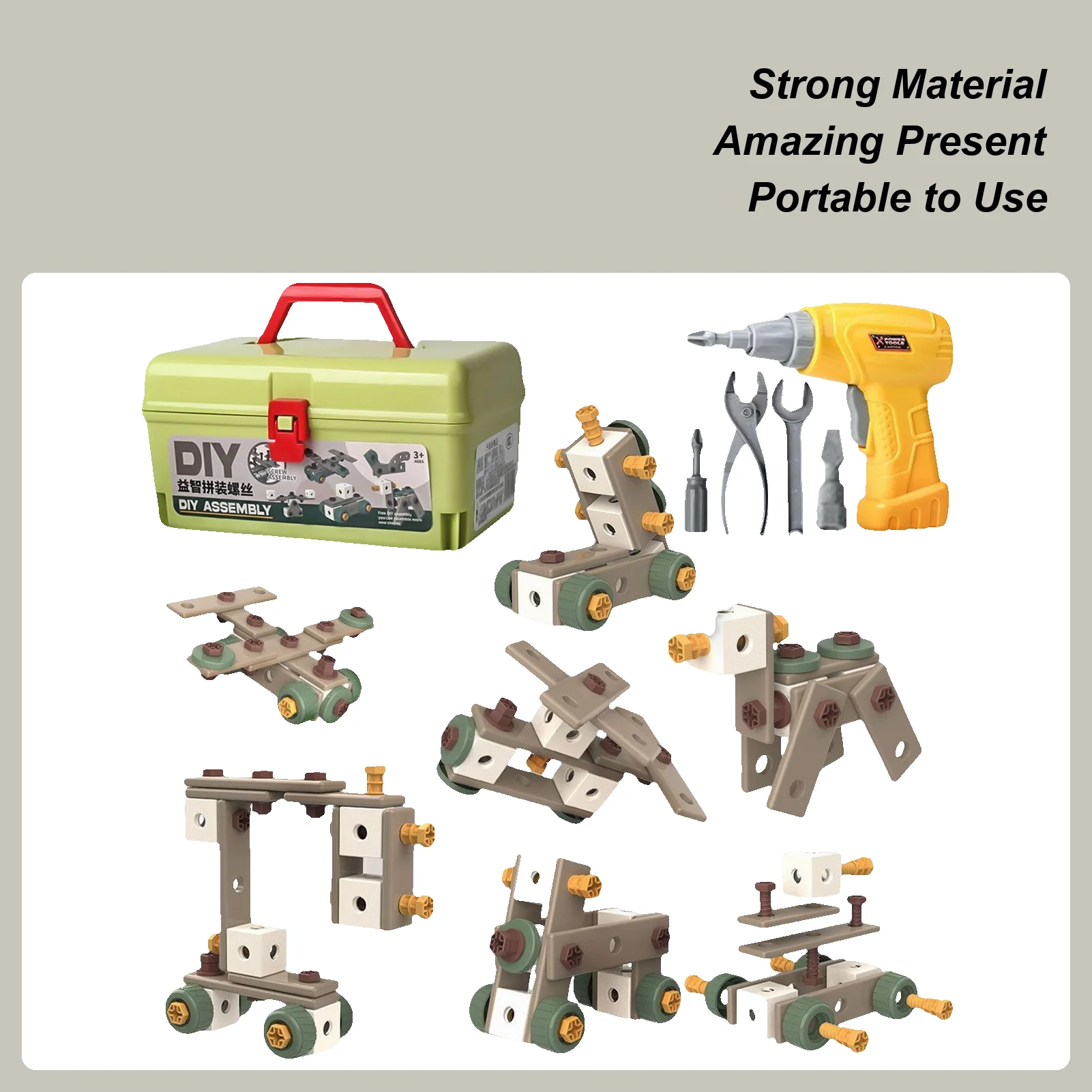 

Toddler Drill And Screw Toys Construction Tools Drill Toy Educational Learning Set For Kids Boys Toddler Construction Christmas