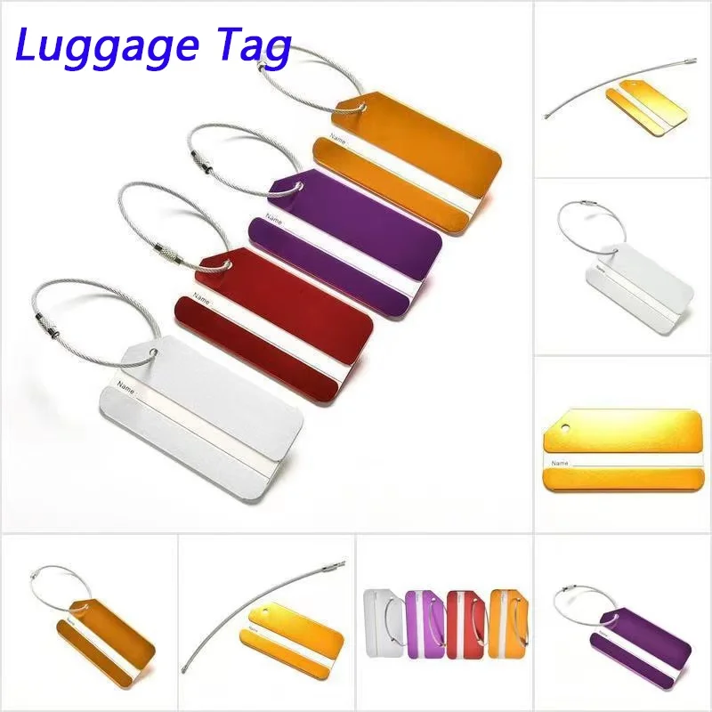 Aluminum Metal Luggage Tags Luggage Tags Labels Name Address Id Suitcase Travel Baggage Identity ID Name Address Identify Tags