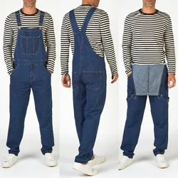 2026 New Men's Spring Autumn Men's Denim Overalls Suspenders Men's Jeans New Pants Jumpsuit